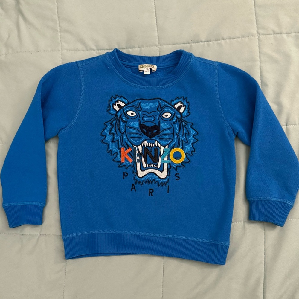 Kenzo Kids Royal Blue Tiger Embroidered Sweatshirt